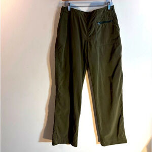 PATAGONIA Sz 8 Hiking Pants Zipper Patch Pocket Straight Leg Olive Green